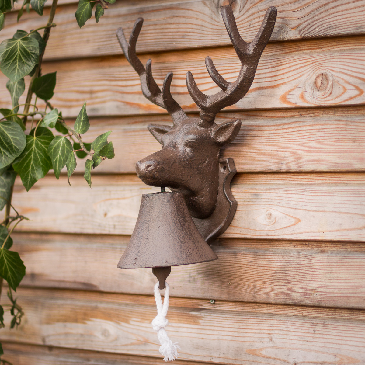 Wandglocke mit Hirsch, Glocke fürs Gartenhaus, Türglöckchen mit Rotwildmotiv