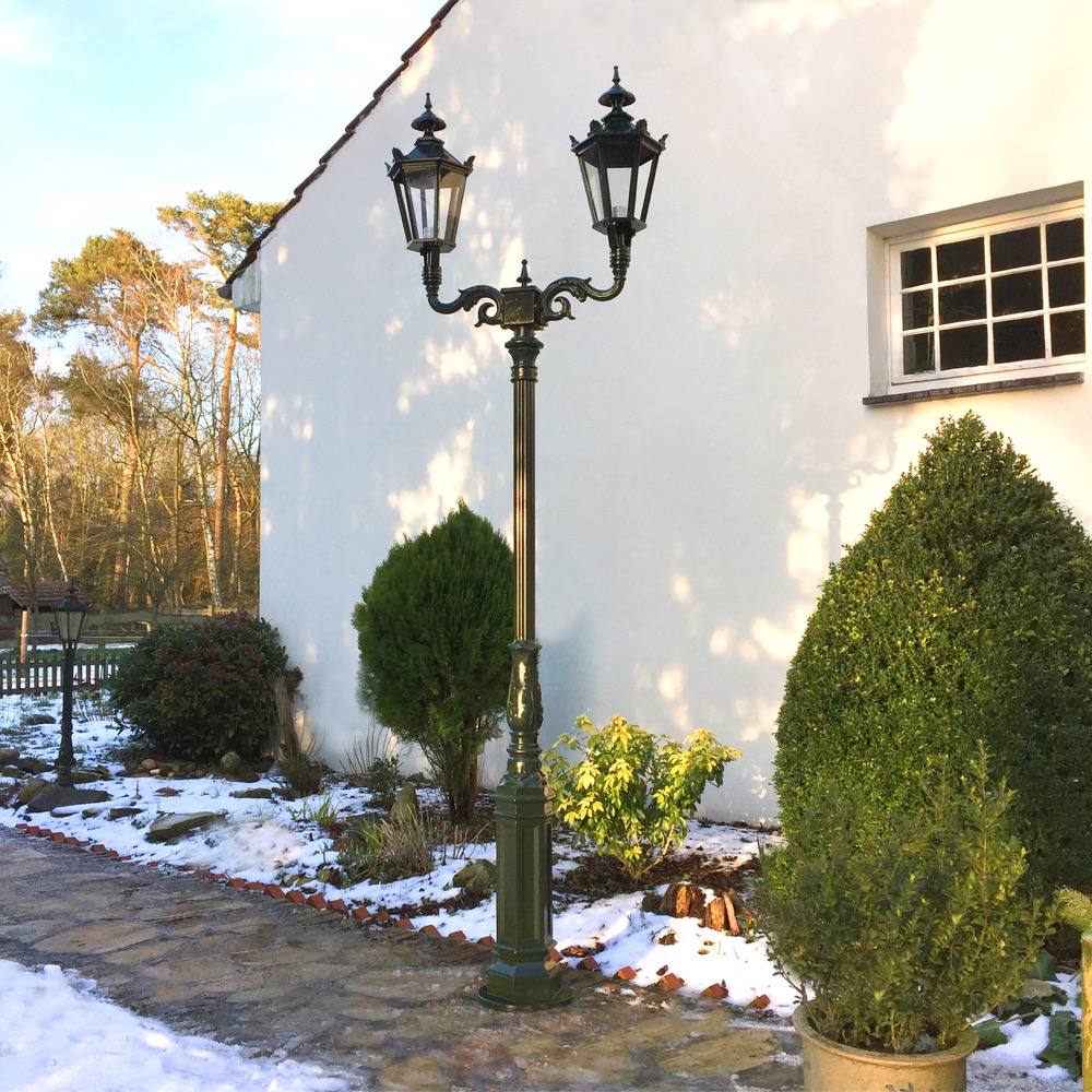 Lampe wie antik Garten Beleuchtung Plattenweg Landhaus Aussenleuchte - H.283 cm