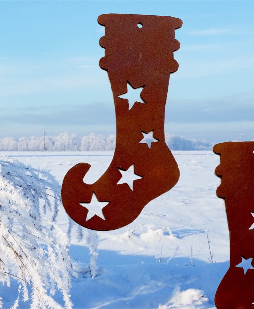 Tannen Dekoration, Weihnachten Advent, Edelrost, Baumschmuck Garten Fensterdeko