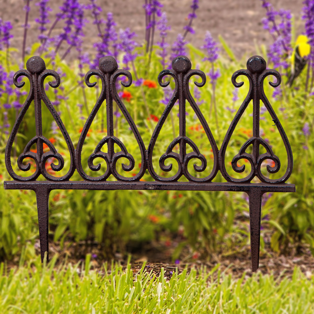 Beetzaun, groß, Beeteinfassung aus Gusseisen, Ziergitter, Dekoration