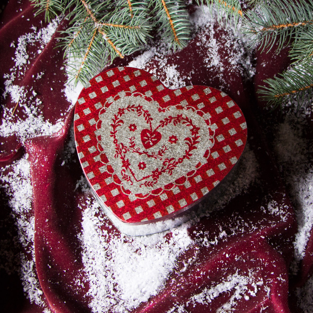 Blechdose für Weihnachtsgeschenke, Keksdose mit Herz, Vorratsdosen für Gebäck