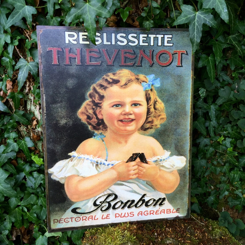 Küchen-Dekoration Landhaus, Bonbon, Nostalgie Geschenk, Retro Bild wie Emaille