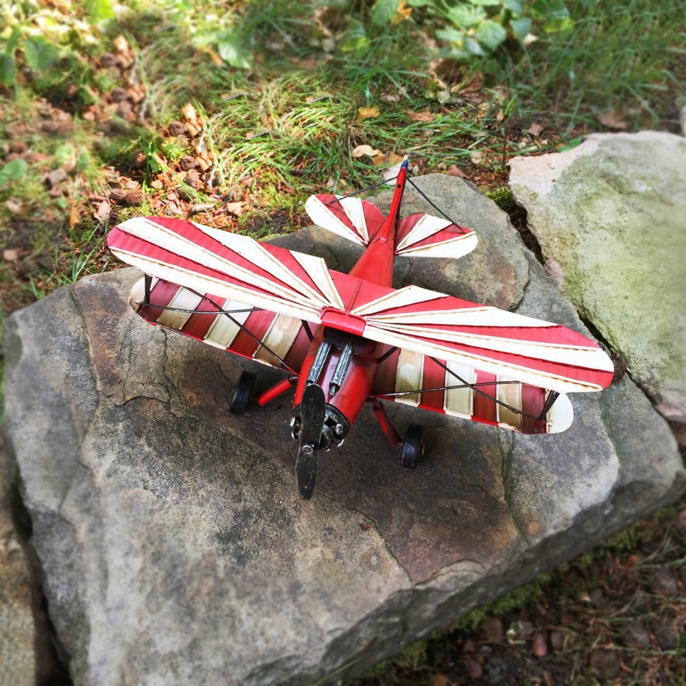 Blechspielzeuge Blechautos Oldtimer Feuerwehr Löschflugzeug Flugzeug Dekoration