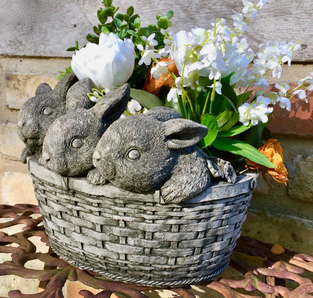 Niedliche Hasen Osterdeko Pflanzkorb Blumenkübel Tierfiguren Pflanzgefäße