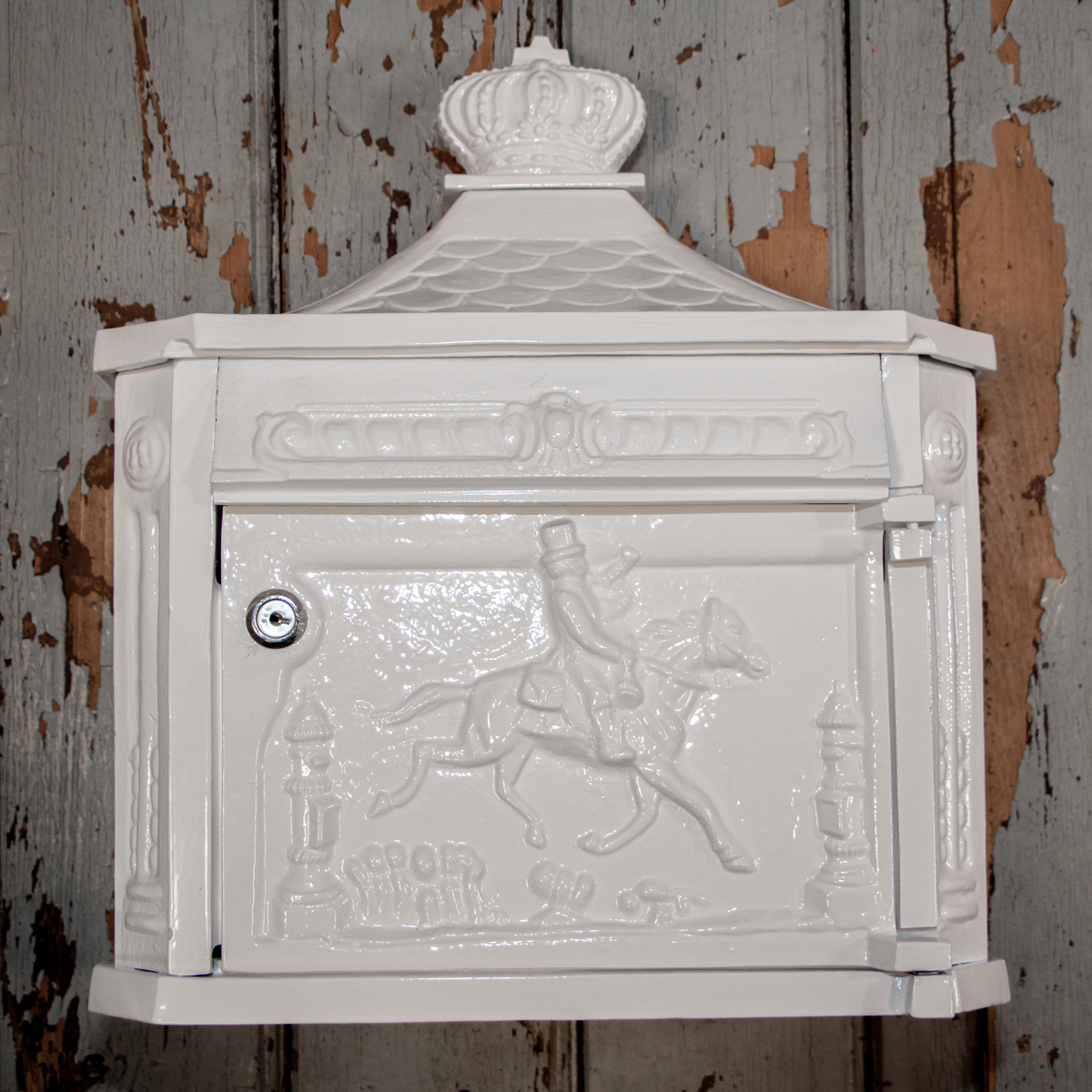 Briefkasten Postillon Wandbriefkasten, weiß rostfrei Alu