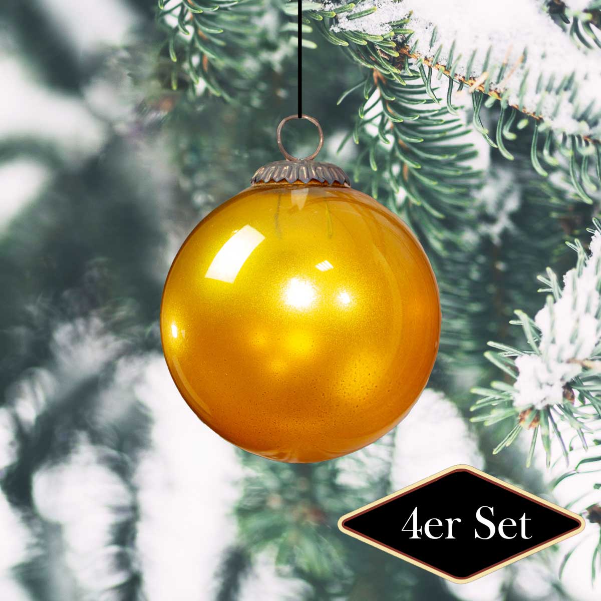 Christbaumschmuck aus Glas, Gold, XXL, Christbaum, 4er Set