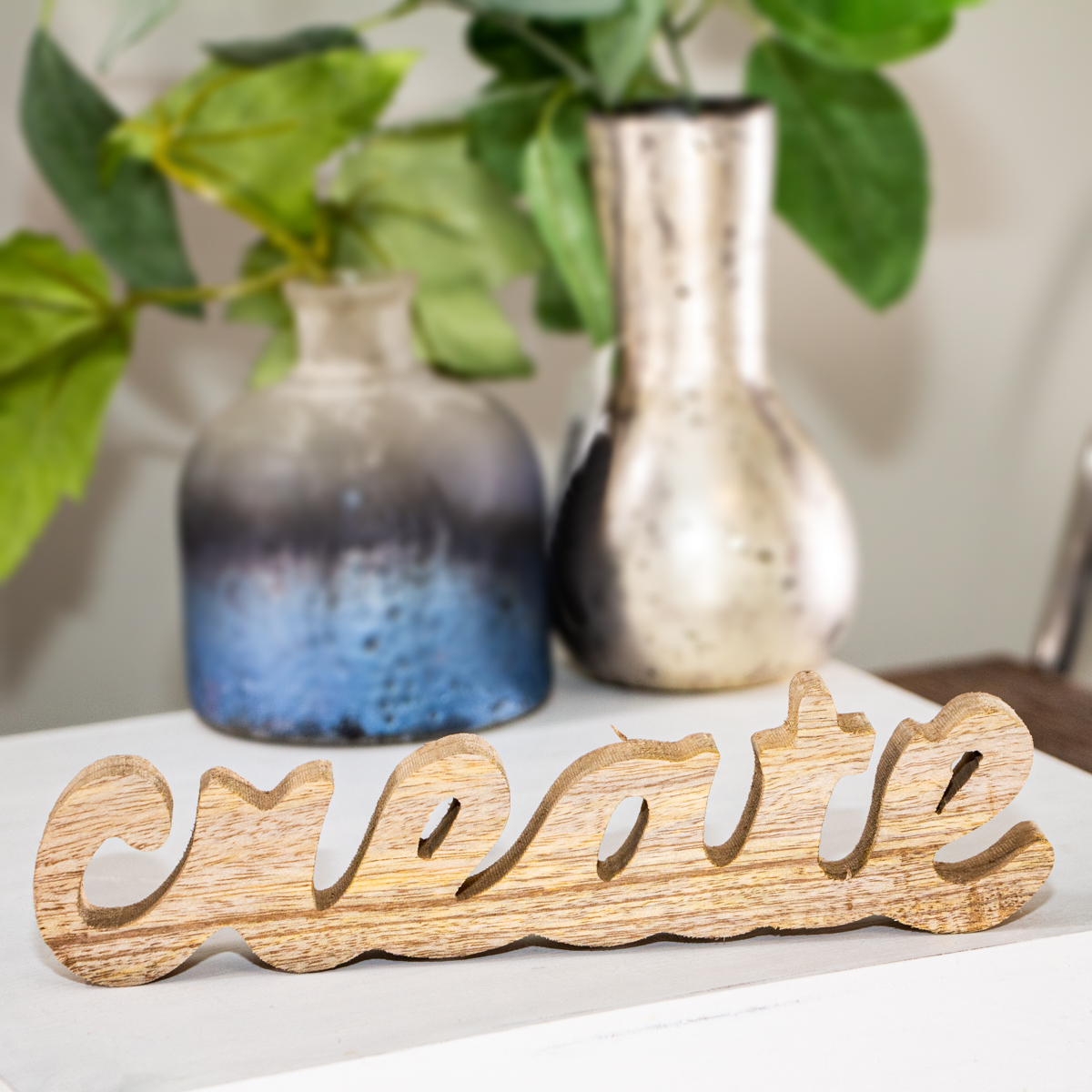 Holzdeko, 'Create', Braun, Dekoration