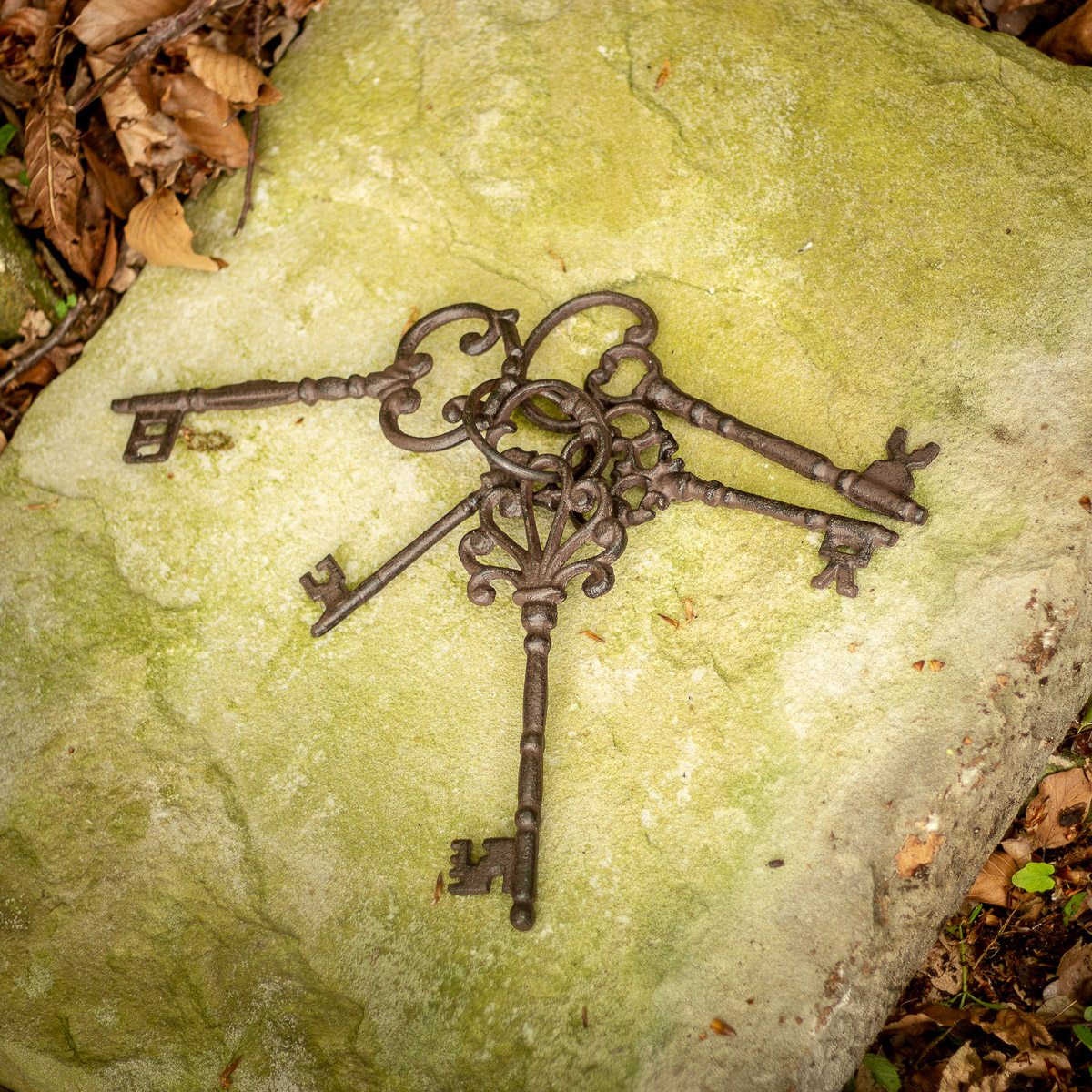 Antiker Schlüssel Dekoration Schlüsselbund, Mittelalter Schlüssel antikbraun