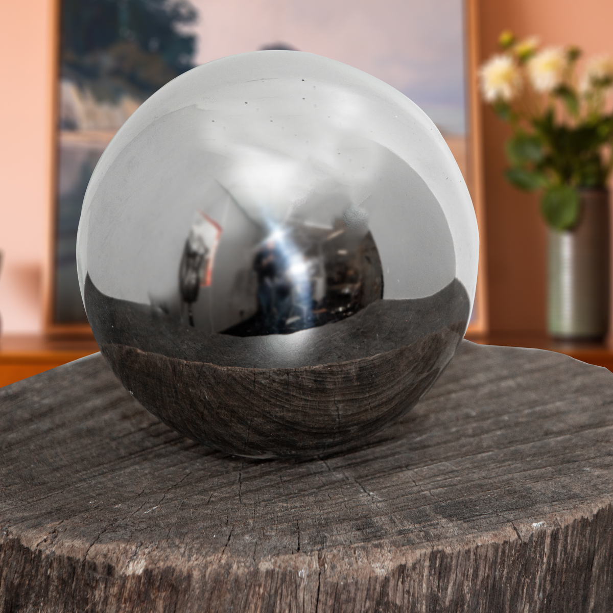 Dekokugel, Aluminium, Dekoration, Groß, Silbern, Glänzend