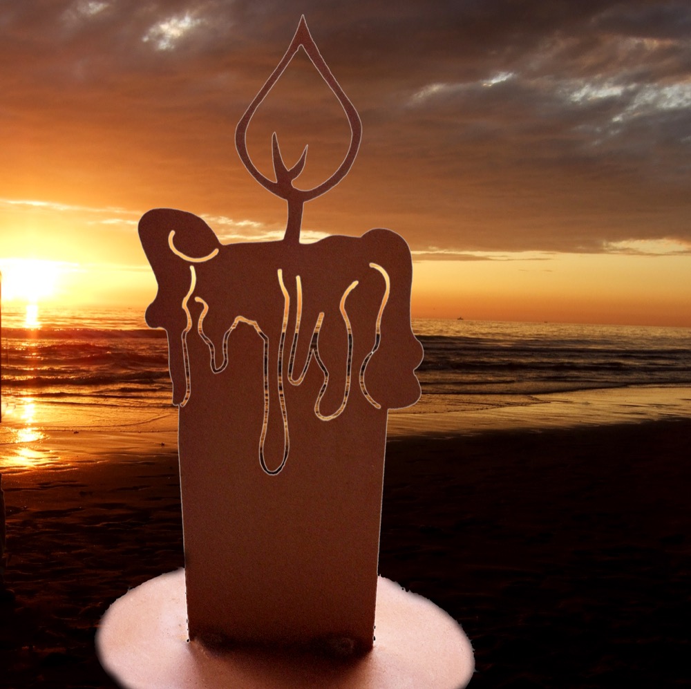 Adventsdeko Garten Winterdekoration Edelrost - Kerze Haustür - Antik Tisch Deko