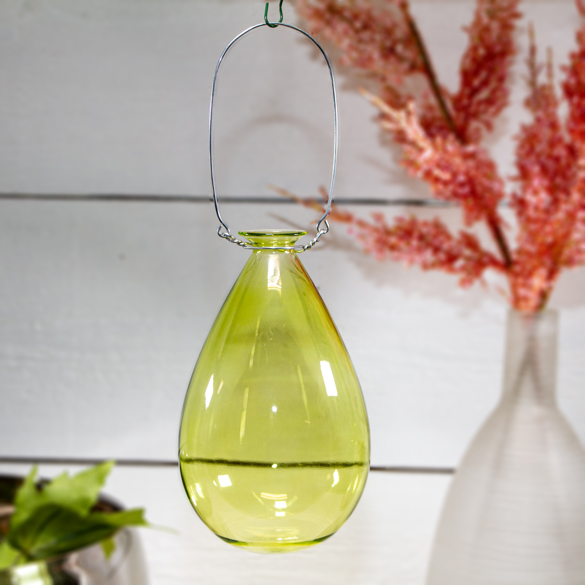 Dekotropfen, hängend, Fenster, durchsichtig | Glas, Grün | H 18,5 x B 12,0 cm