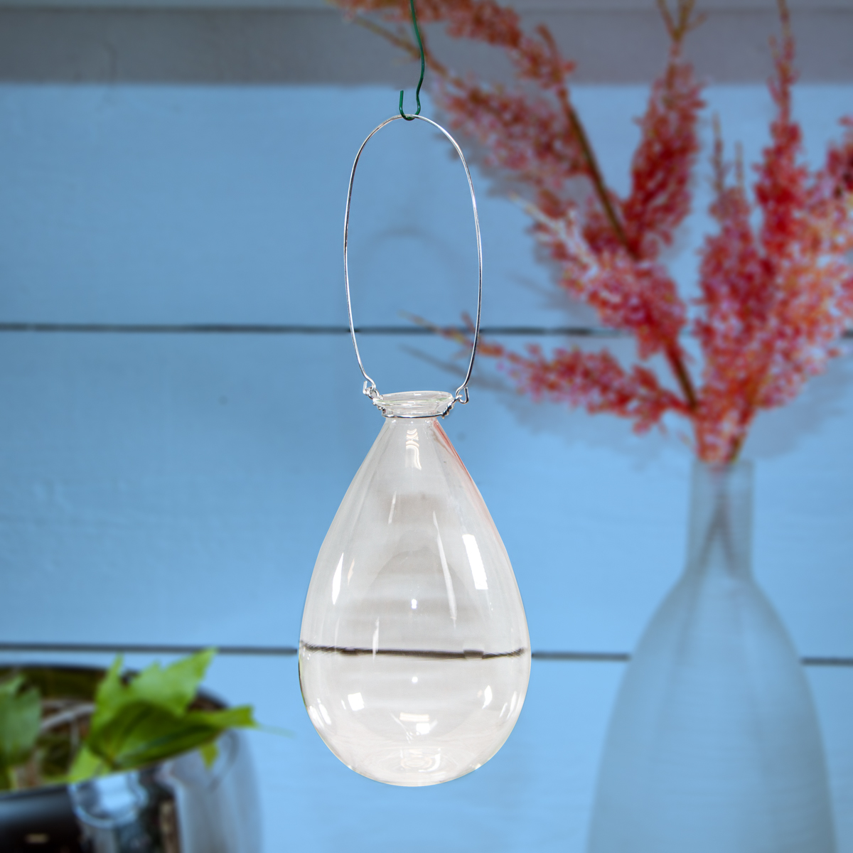 Dekotropfen, hängend, Fenster, durchsichtig | Glas, weiß | H 18,5 x B 12,0 cm