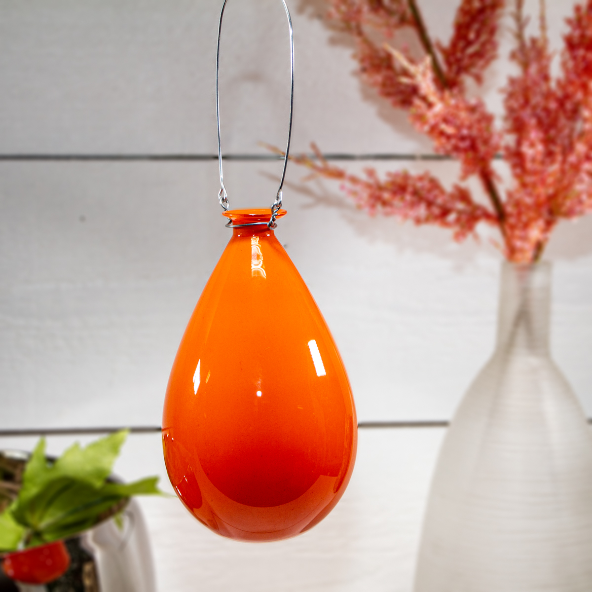 Dekotropfen, hängend, Fenster, Blickdicht | Glas, Orange | H 18,5 x B 12,0 cm