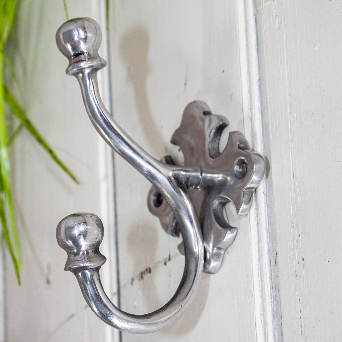 Garderobenhaken, Groß, aus Aluminium, Kleiderhaken im antiken Design