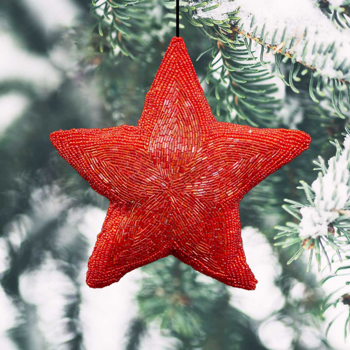 Baumschmuck aus Stoff, Roter Stern, Christbaumschmuck