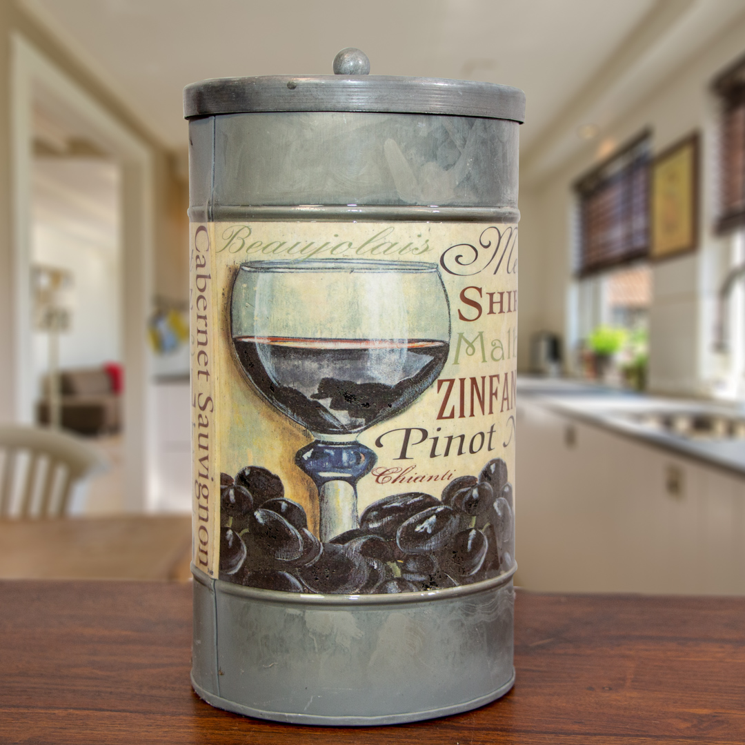 Aufbewahrungsdose, groß, rund, Silber, Eisen, Dose, Dekoration