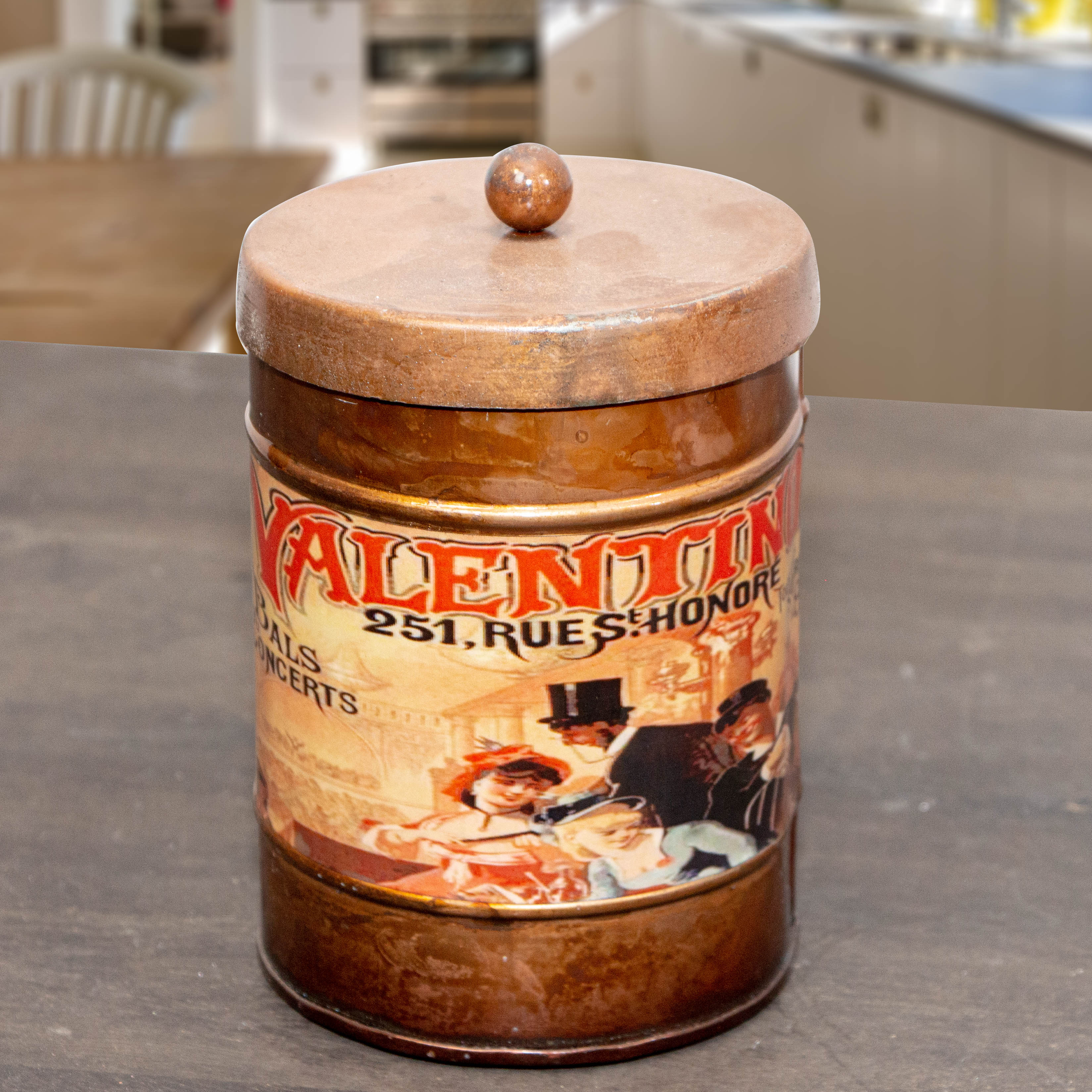 Aufbewahrungsdose, klein, rund, Braun, Eisen, Dose, Dekoration