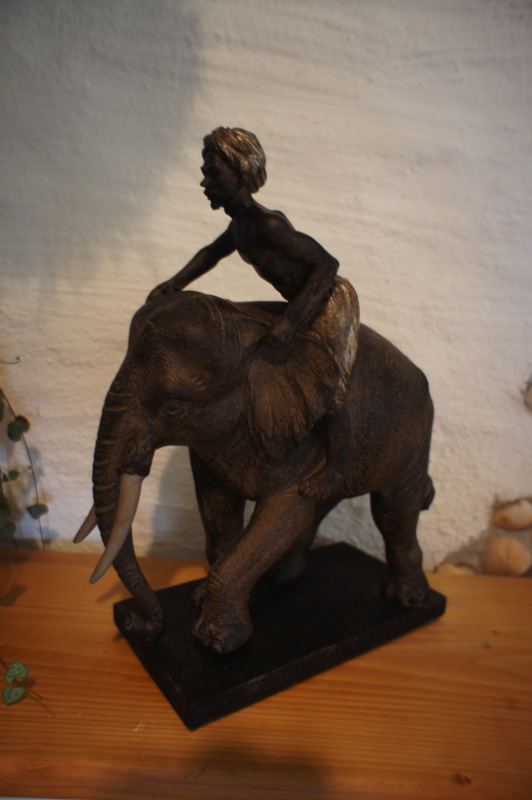 Indischer Reiter auf Elefant - Skulptur, Schreibtisch Dekoration indischer Stil