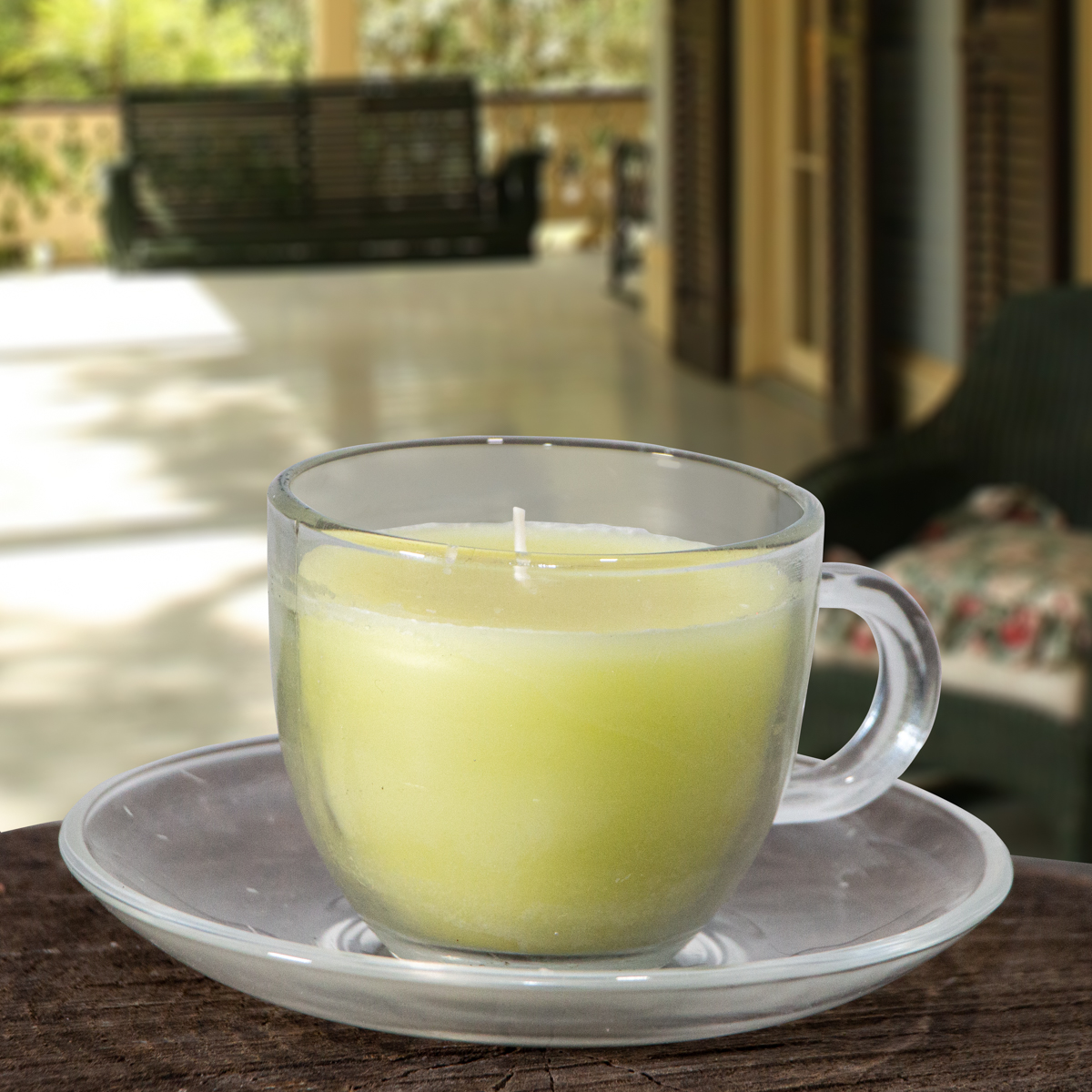 Duftkerze, Glas, Tasse, Grüner tee, Ambiente, Deko