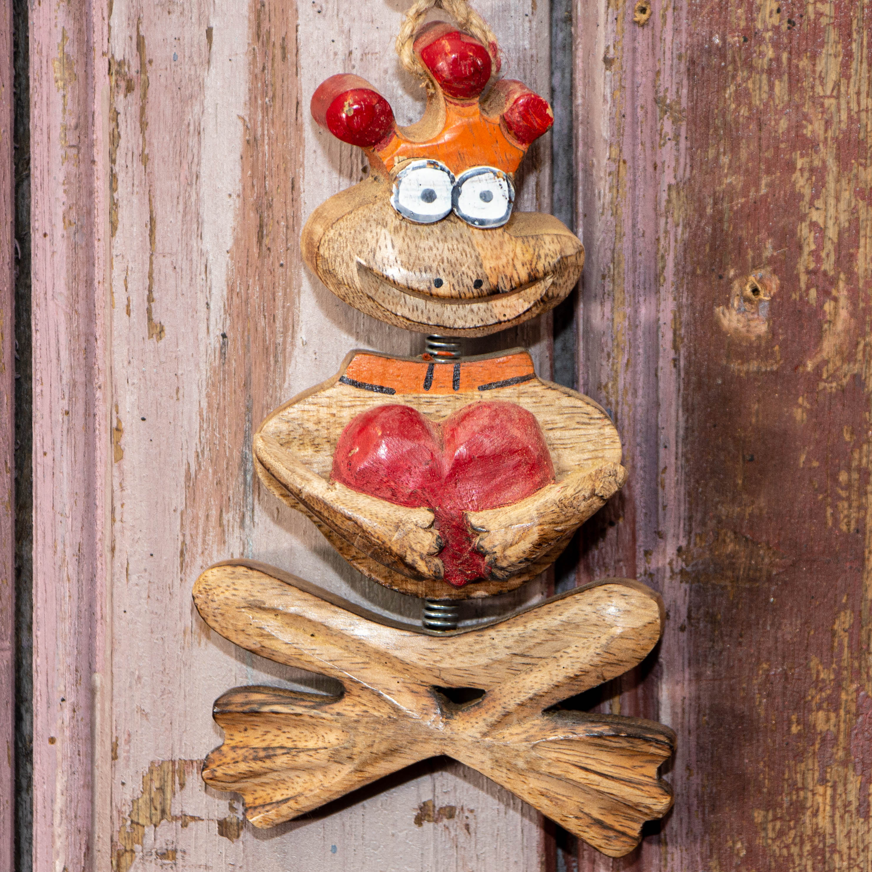 Fensterschmuck Frosch, L, Holzfigur, Froschkönig, Dekoration
