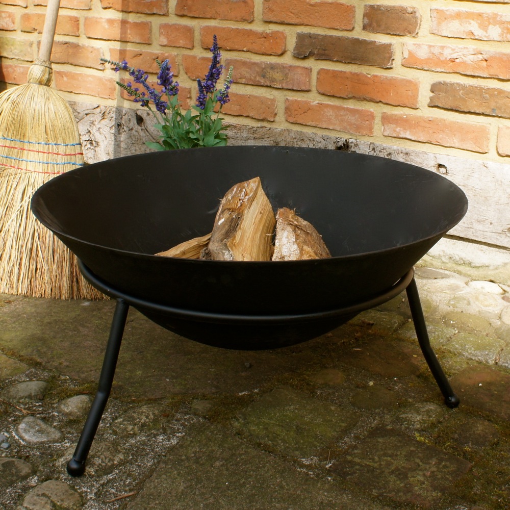 Feuerschale 60 cm, Schale für Feuer, tiefe große Eisenschale, Outdoor u Lounge