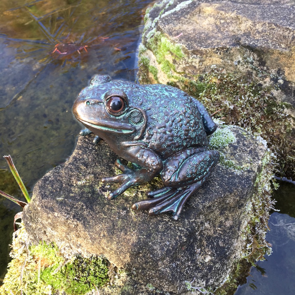 Skulptur Frosch Brunnendekoration - Teichfiguren Frösche Dekoration Gartenteich
