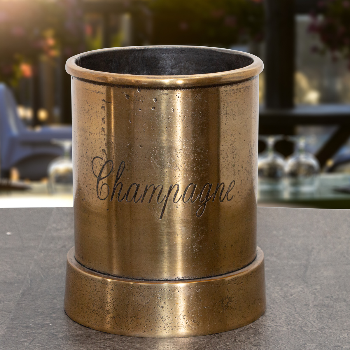 Flaschenkühler, Sektkühler, Aluminium, Goldfarbend