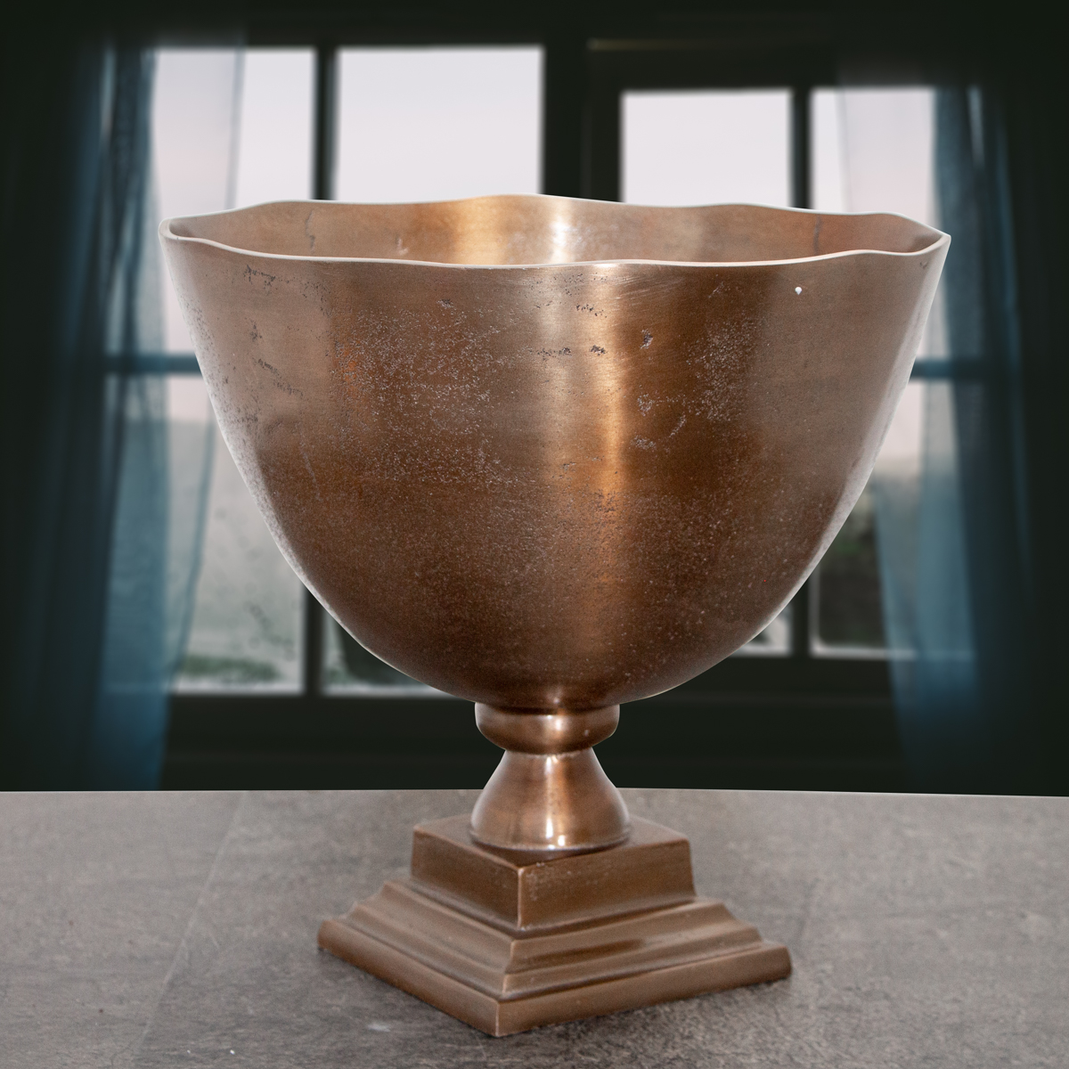 Flaschenkühler, Sektkühler, Eisbehälter, Aluminium, Kupferfarbend