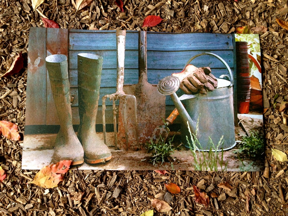 Fußmatte - Matte für Haustür, schmutzfreundliche Türmatte mit Bild Gießkanne