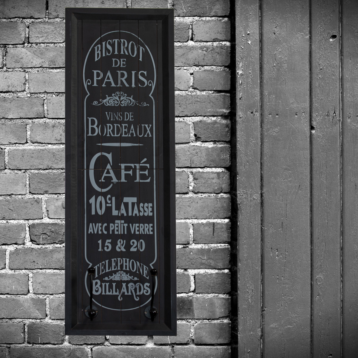 Wandgarderobe Hochformat Holz Schwarz Garderobe Kleider Flurgarderobe Vintage