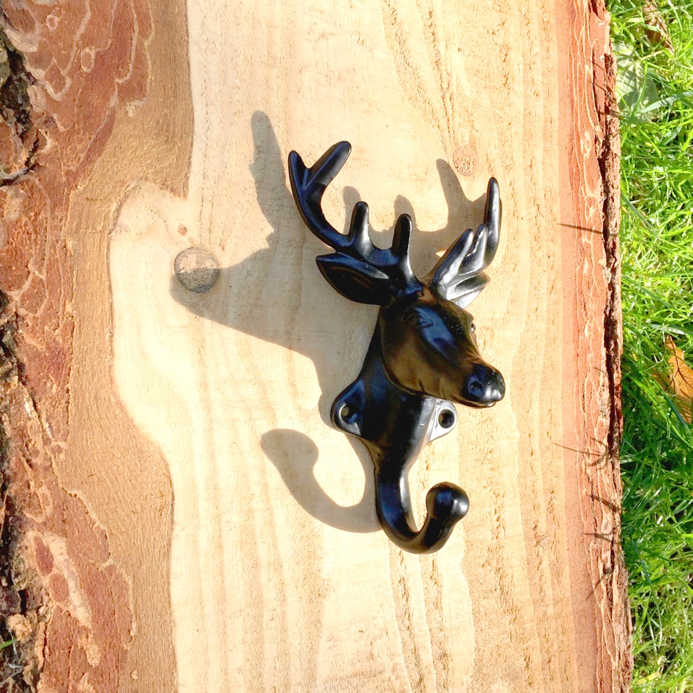 Hirschkopf Garderobenhaken Elch Haken Handtuchhaken schwarz Garderobe Hirsch