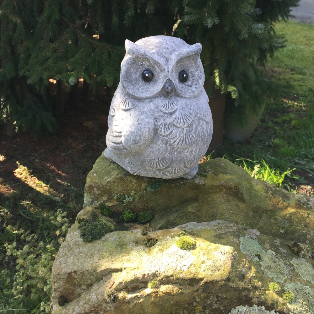 Eulenfigur Tisch Dekoration Terrasse - Garten Tierfiguren Eule Steinfiguren