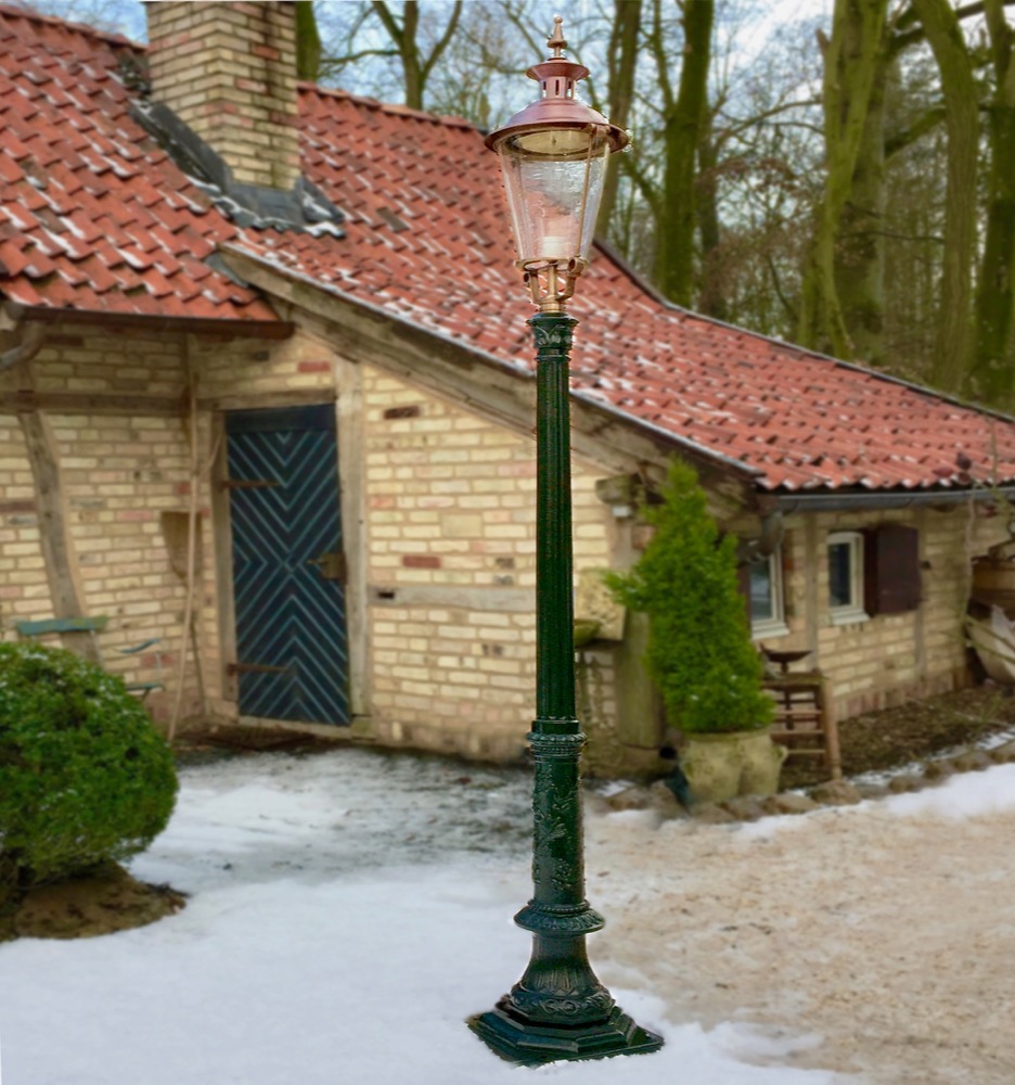 Beleuchtung Eingang Aussenleuchte Antik Lampe Vintage Mastlampe Retro - H.241 cm