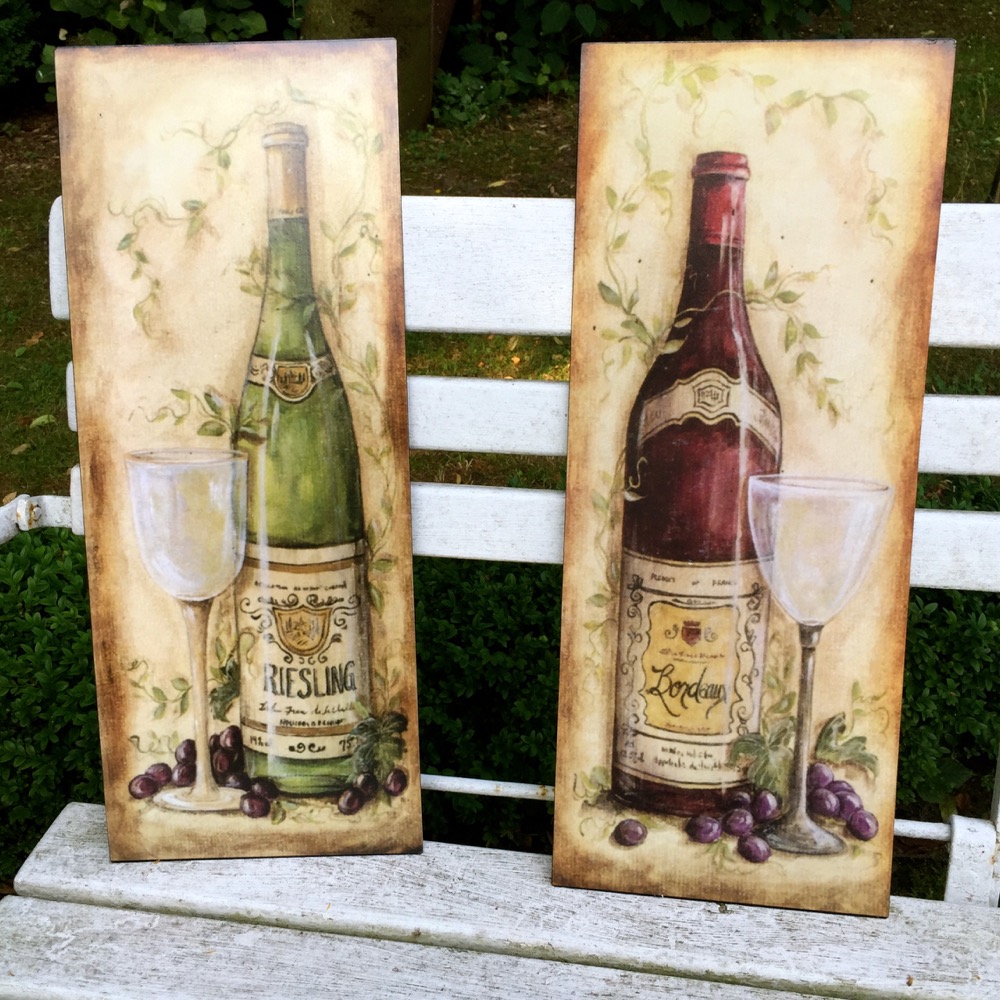 Gastronomie Bilder, 2 Blech-Schilder wie antike Emailleschilder, Retro Wand-Deko