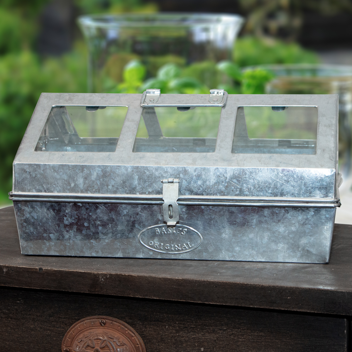 Gewächshaus aus Zink, Klein, Anzuchtkasten-Glaskasten Treibhaus