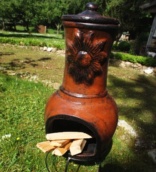 Terrassenofen, Ton, Ofen für die Terrasse, Kaminofen, Girasol 90