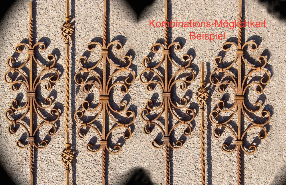 Gitterstange aus Schmiedeeisen Zwiebel-Wirbel für Fenstergitter Balkon Geländer