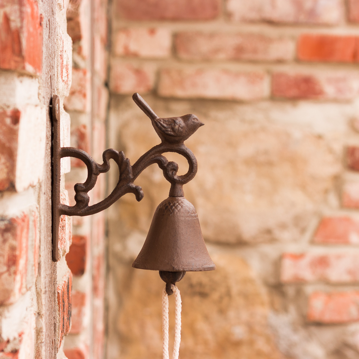 Gartenglocke mit Vogel, Glocke fürs Gartenhaus, Türglöckchen mit Vögelchen