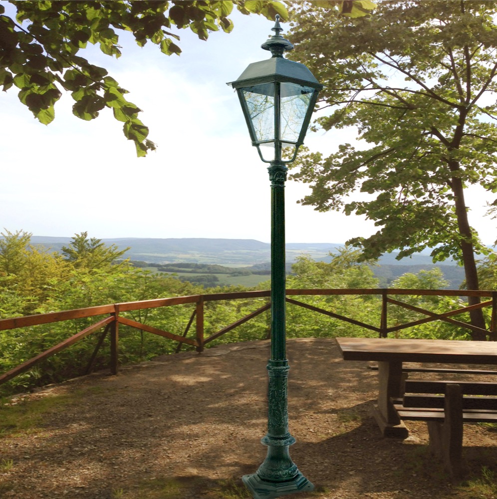 Außenlampe Haus Eingang Beleuchtung Vintage Weglampe Antik - H.260 cm