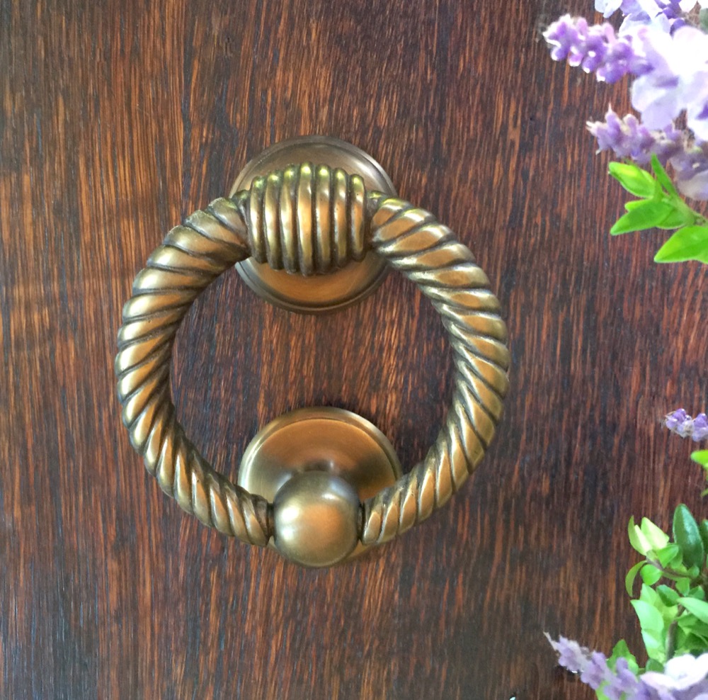 Türklopfer Antik Messing - massiver Klopfer Ring - PZ Beschläge Haustüren