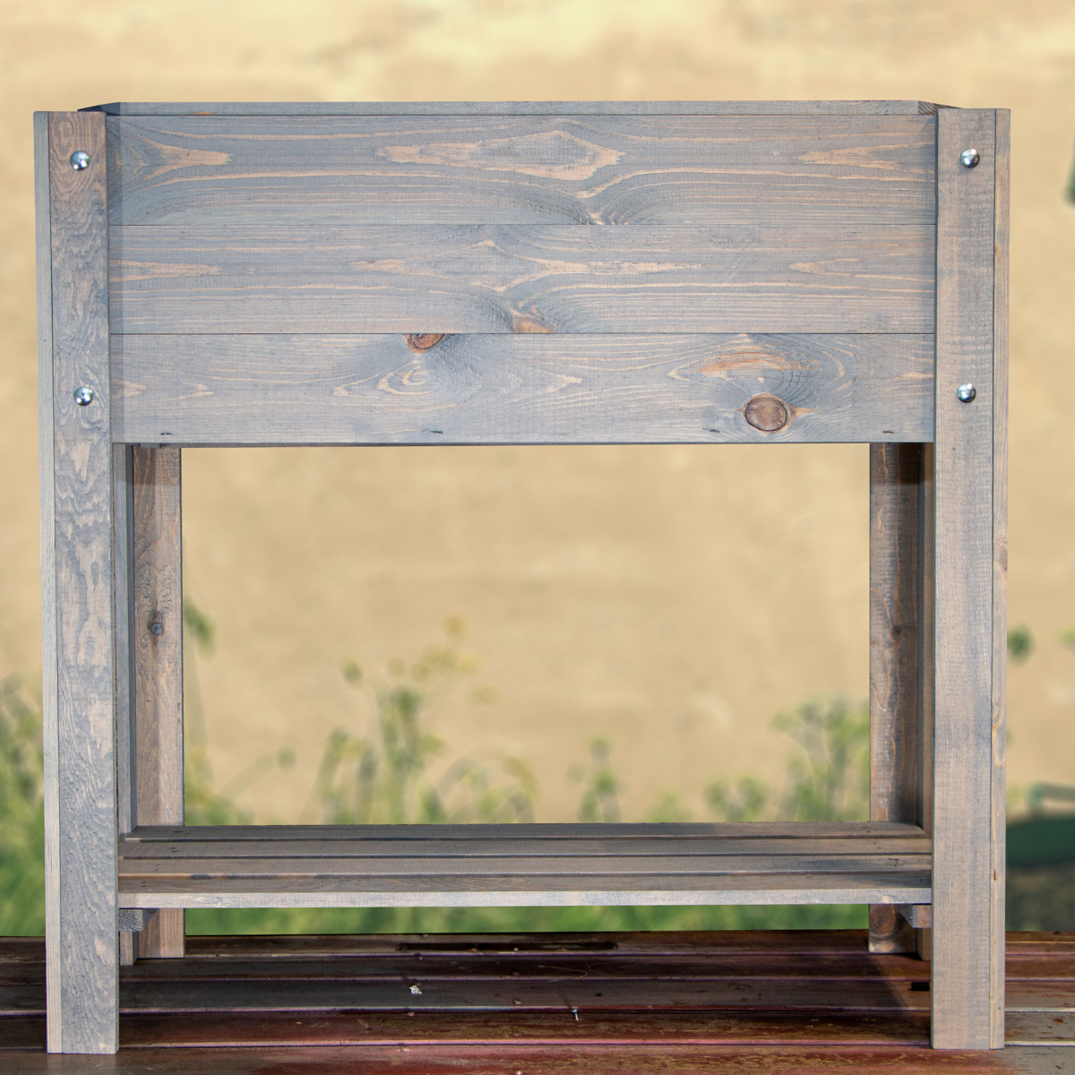 Hochbeet - Holz - mit Ablage - Anthrazit