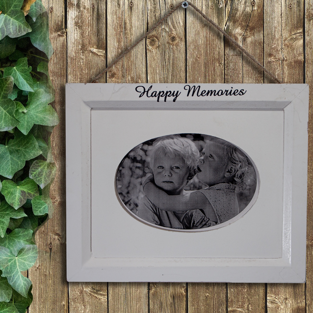 Holzbilderrahmen, Oval, Weiß, Dekoration, 11x17 cm