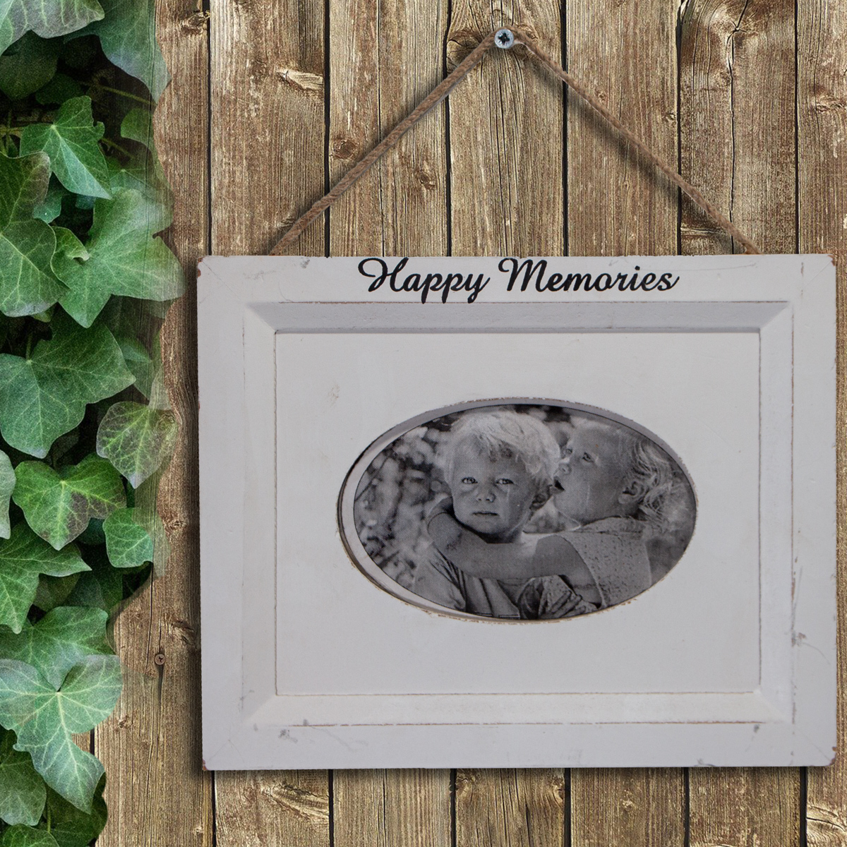 Holzbilderrahmen, Oval, Weiß, Dekoration, 9x14 cm