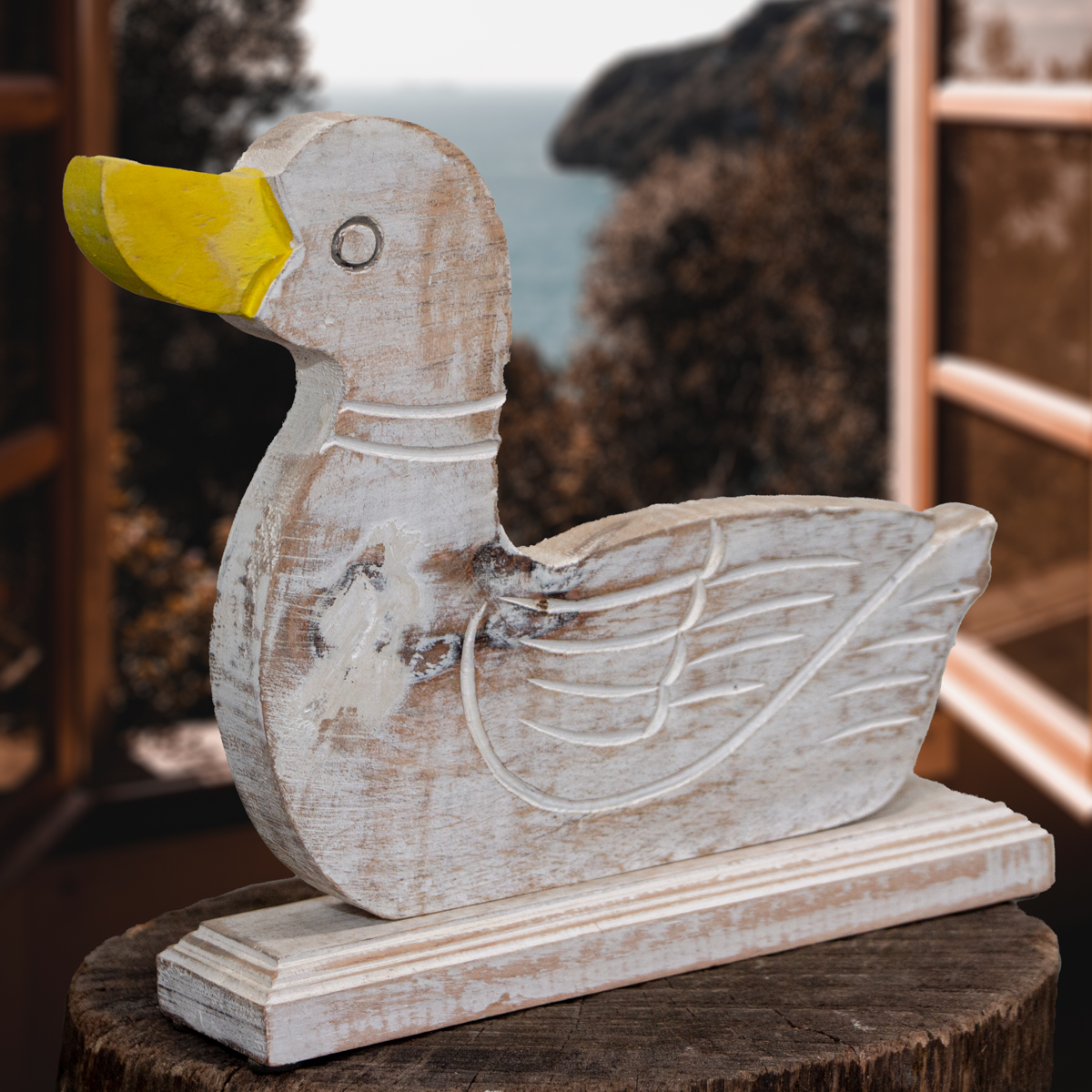 Holzfigur, Ente, Groß, Tiere, Tierfiguren, Dekoration