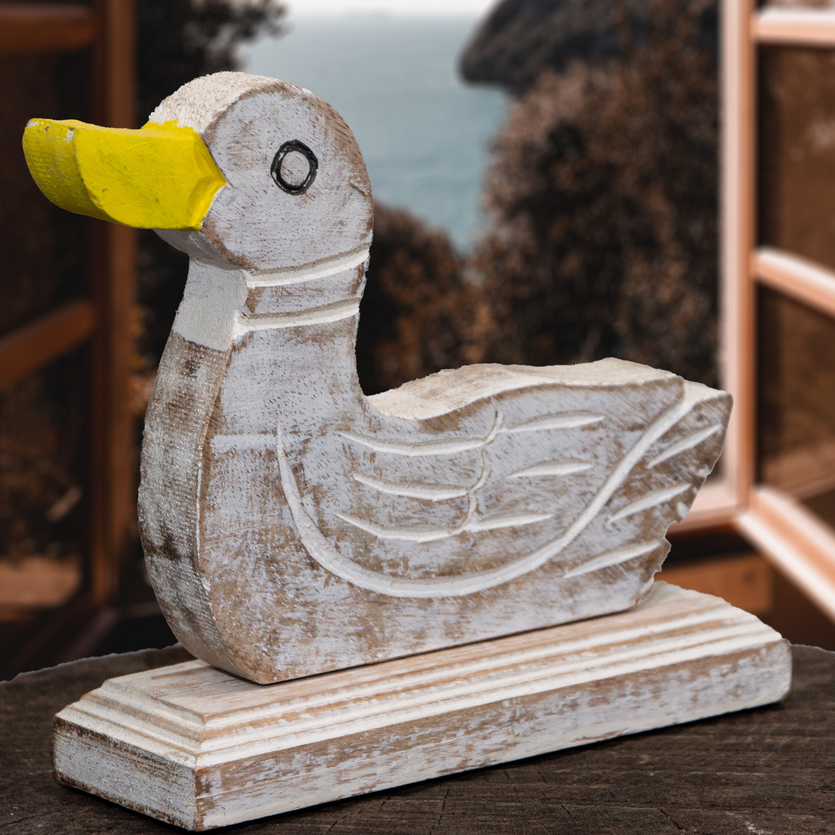 Holzfigur, Ente, Klein, Tiere, Tierfiguren, Dekoration