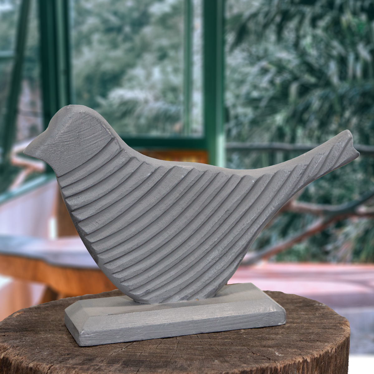 Holzfigur, Taube, Klein, Grau, Tiere, Tierfiguren, Dekoration