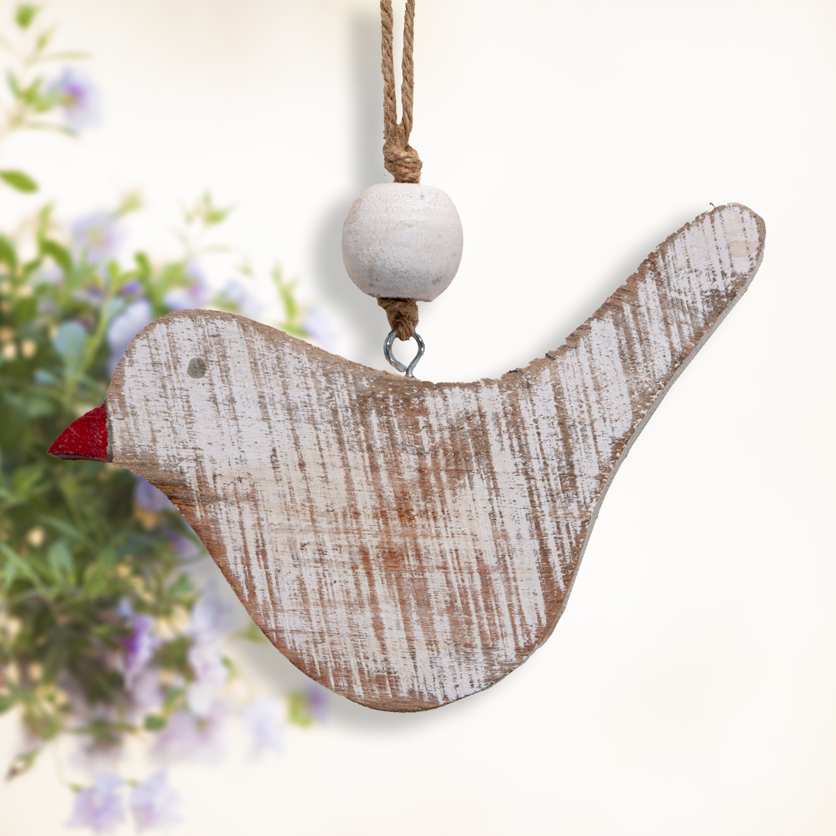 Holzfigur, Taube, Klein, Weiß, Tiere, Tierfiguren, Hängend