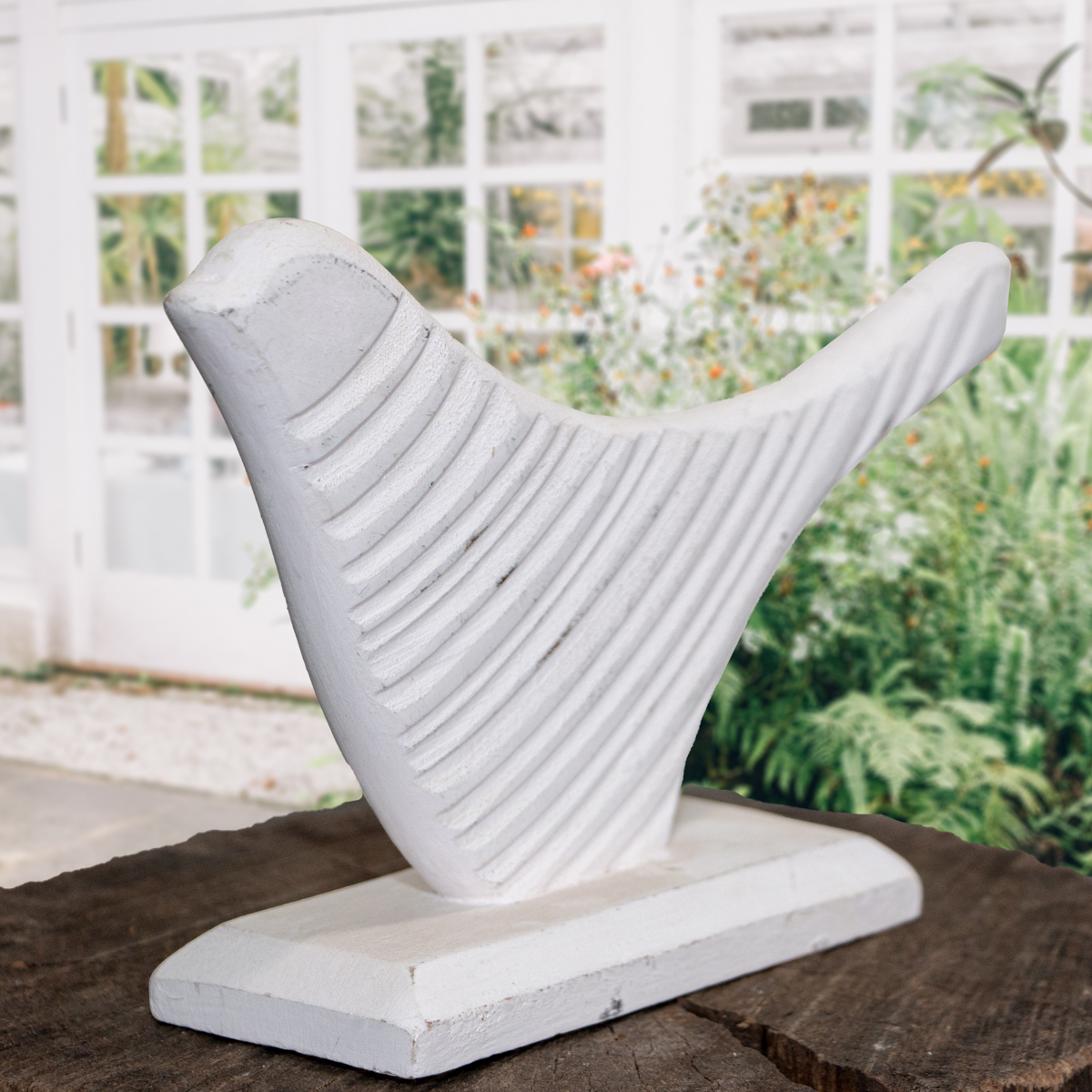 Holzfigur, Taube, Klein, Weiß, Tiere, Tierfiguren, Dekoration