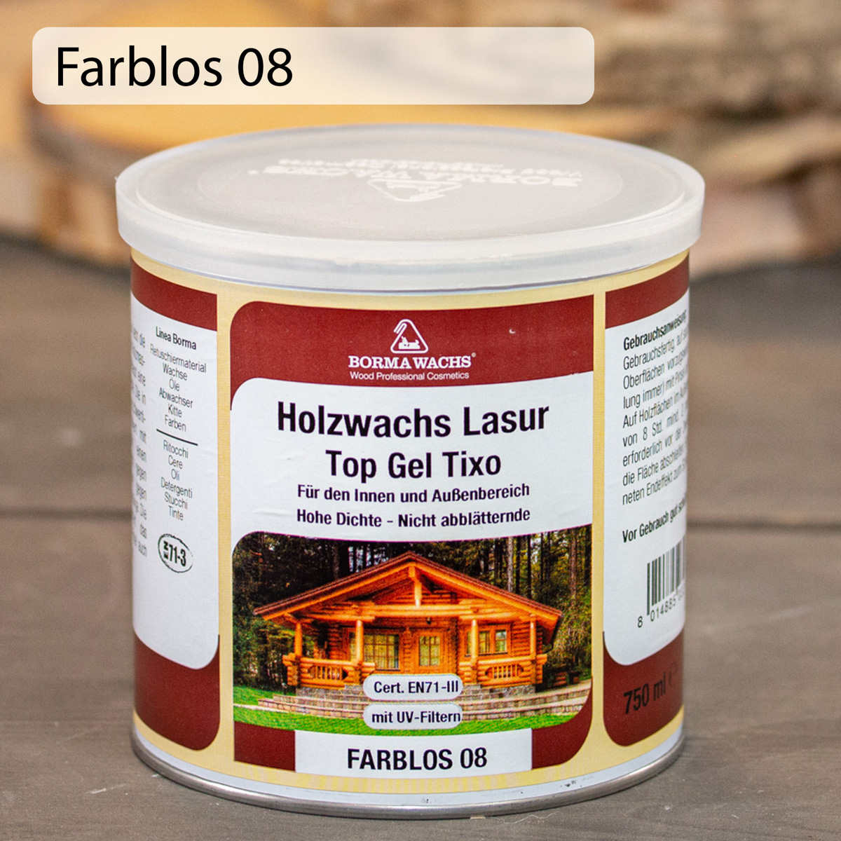 Holzwachs Lasur - Top Gel Tixo - farblos - 750ml