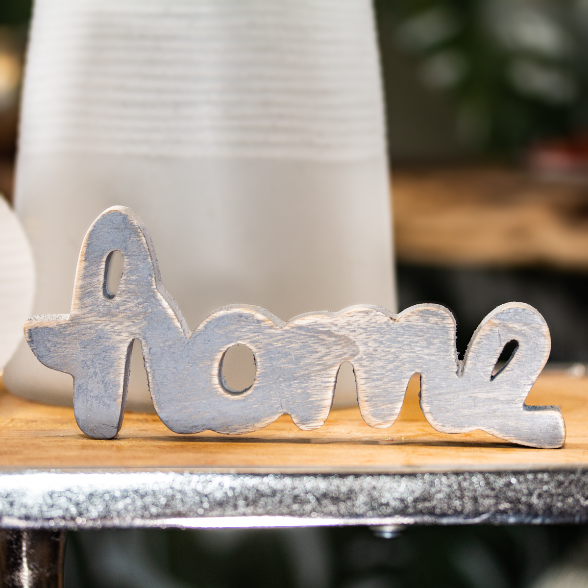 Holzdeko, 'Home', Blau, Dekoration